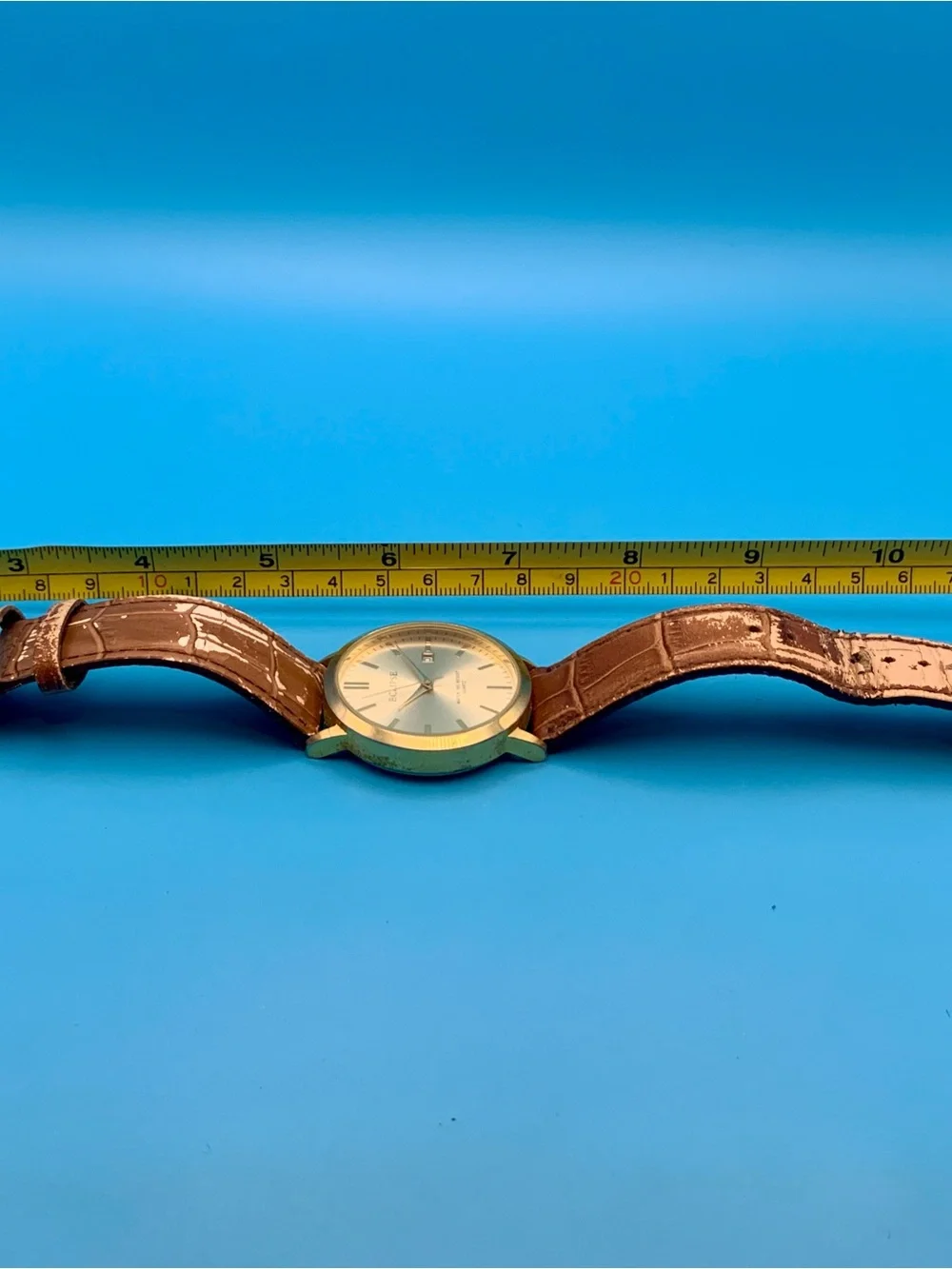 ECLIPSE Men’s Quartz Wristwatch Leather Band Date Japan Movt Working New Battery
